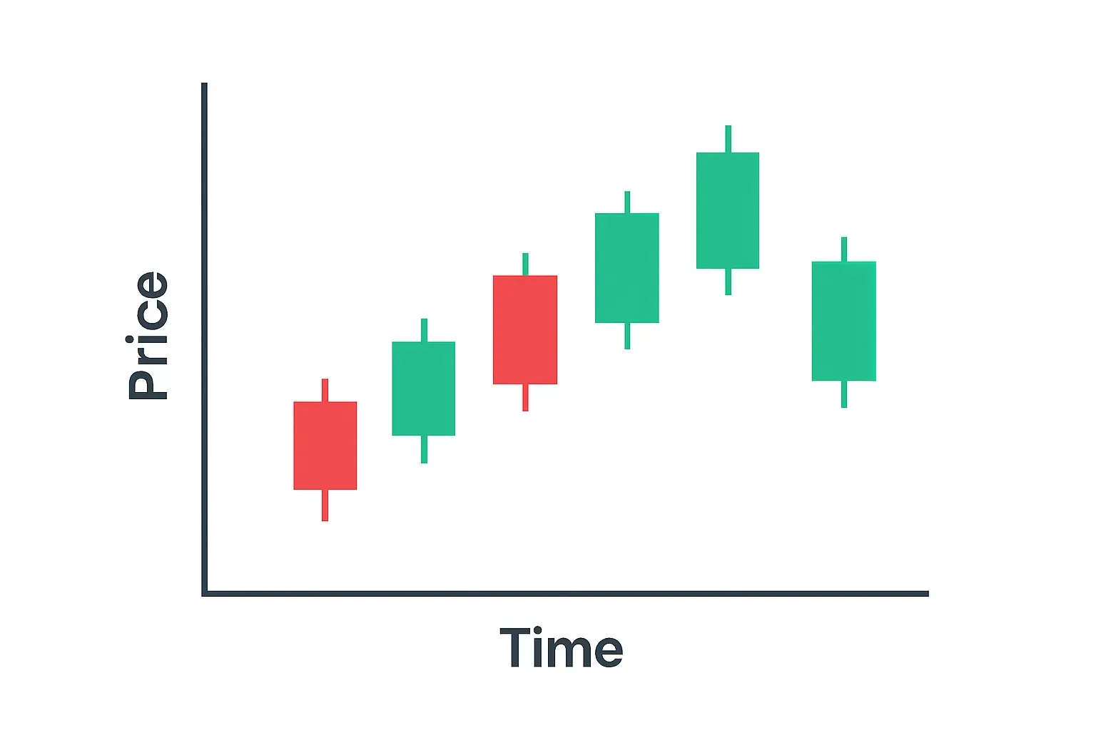 Basic candlestick chart showing price against time