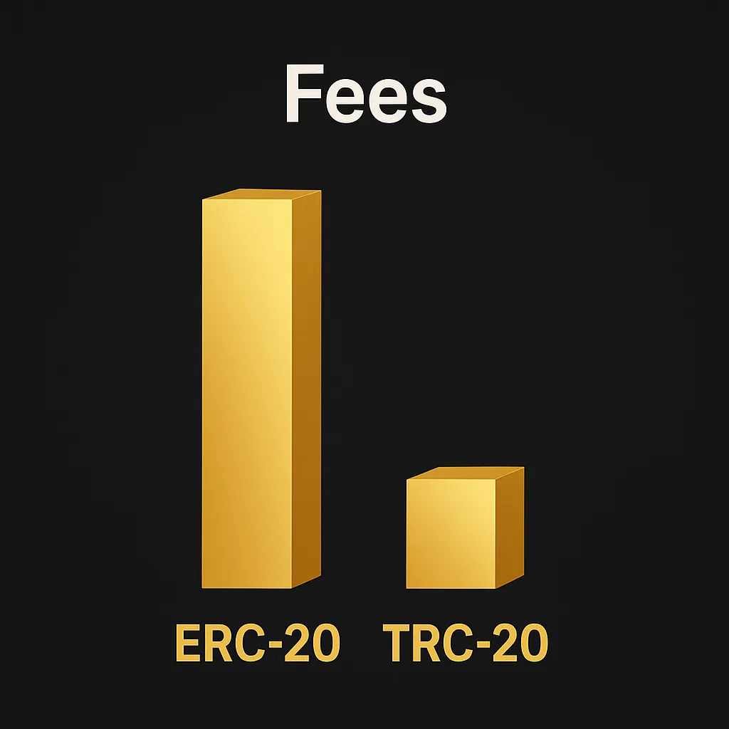 Сравнение комиссий: ERC-20 против TRC-20