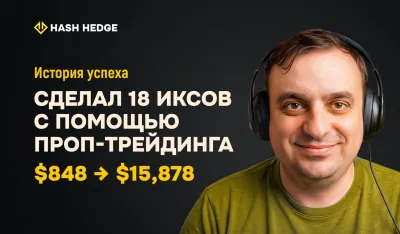 История проп-трейдера Александра: от $848 до $15 878 на платформе Hash Hedge