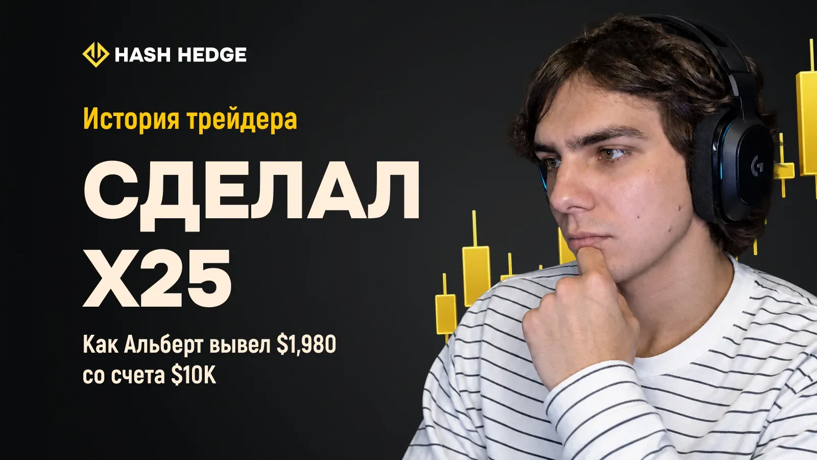 Альберт — трейдер Hash Hedge, прошёл челлендж за $79 и вывел $1,980 с Funded-счёта