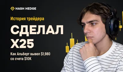 Альберт — трейдер Hash Hedge, прошёл челлендж за $79 и вывел $1,980 с Funded-счёта
