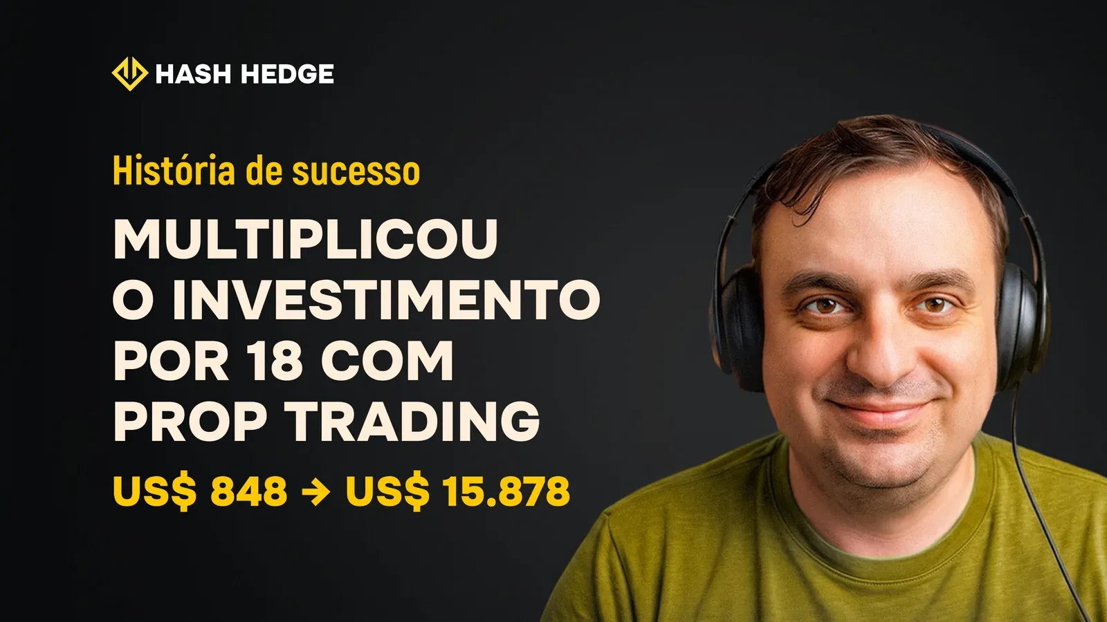 História do prop trader Alexander: de US$848 a US$15.878 na plataforma Hash Hedge