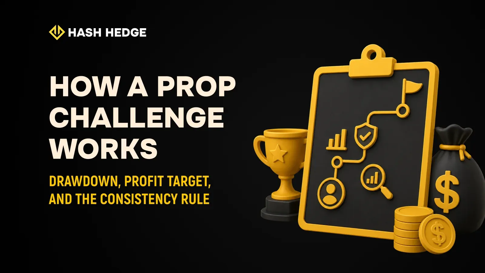 How a prop challenge works: drawdown, profit target and the consistency rule