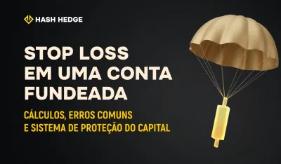 Trader posicionando um stop-loss em um gráfico de criptomoeda em uma conta funded de prop firm