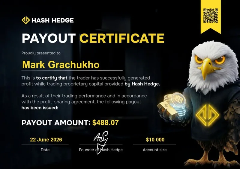 Payout certificate for Mark Grachukho