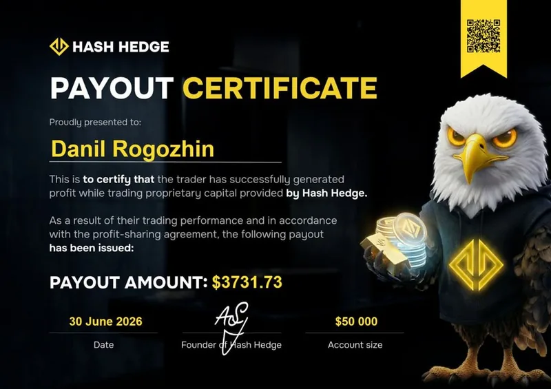 Payout certificate for Danil Rogozhin