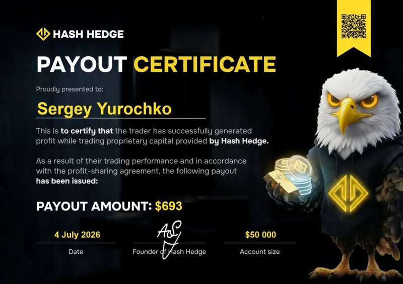 Payout certificate for Sergey Yurochko